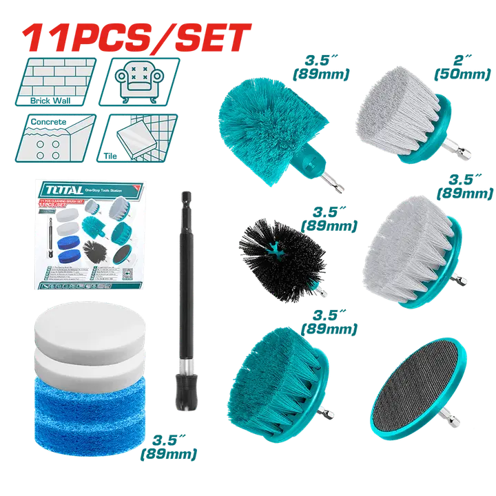 tacb1101 طقم فرش تلميع تنظيف 11 قطعه