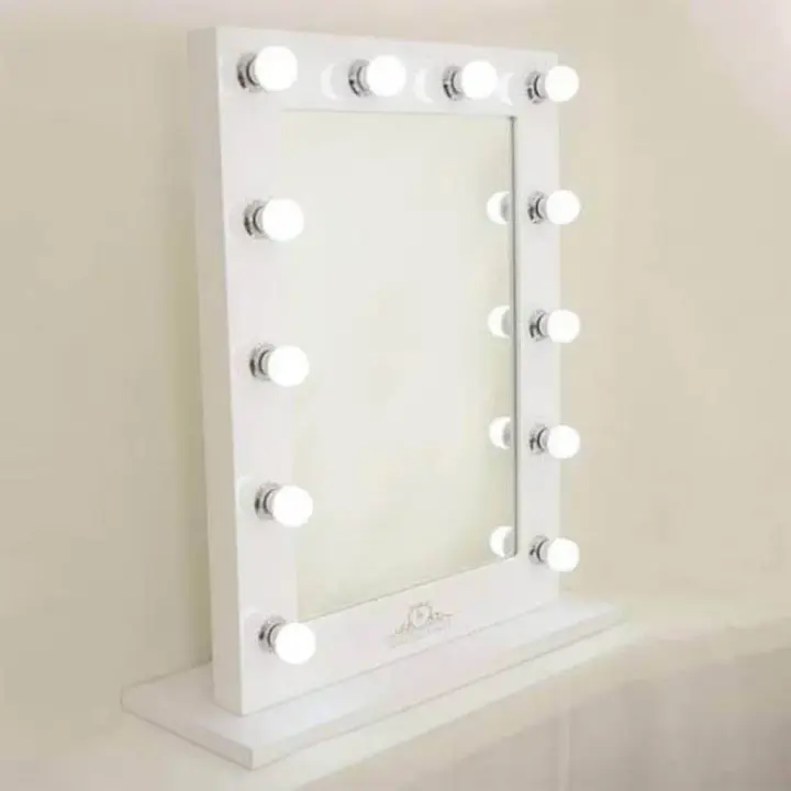 White White mirror with lamps M02103