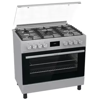 Gorenje Freestanding Gas Cooker 60*90 cm 5 Burners Cast Iron with Fan GGI9C20X