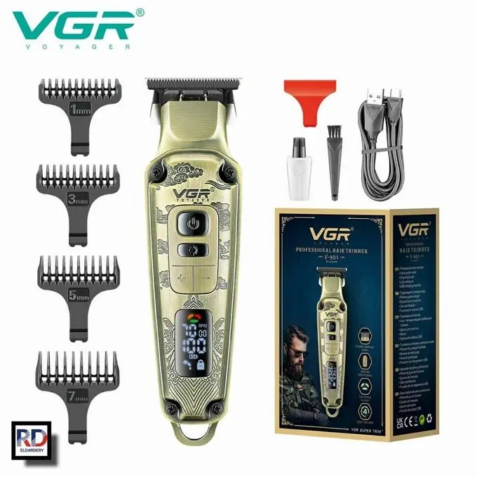 VGR ماكينة حلاقة كهربائية لاسلكية قابلة لاعادة الشحن ضد الماء V-901