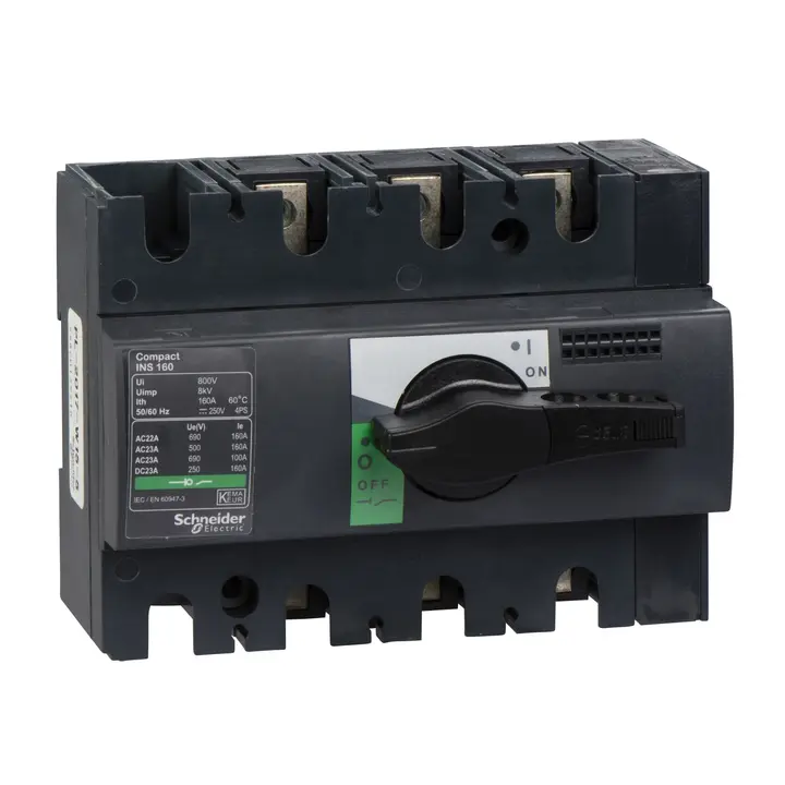 Schneider 28910 | switch disconnector, Compact INS125 , 125 A, standard version with black rotary handle, 3 poles
