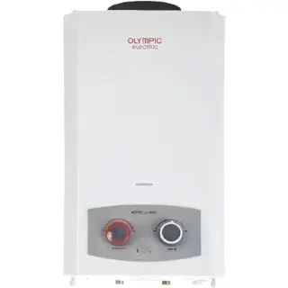 Olympic Hero Flow Gas Water Heater - 10L - Digital - With Chimney - White