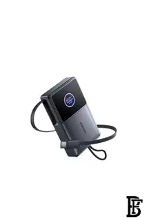 10000 mAh JR-PR1 22.5W Elva Series Mini Power Bank With Built-in Retractable Cable, 10000mAh Black