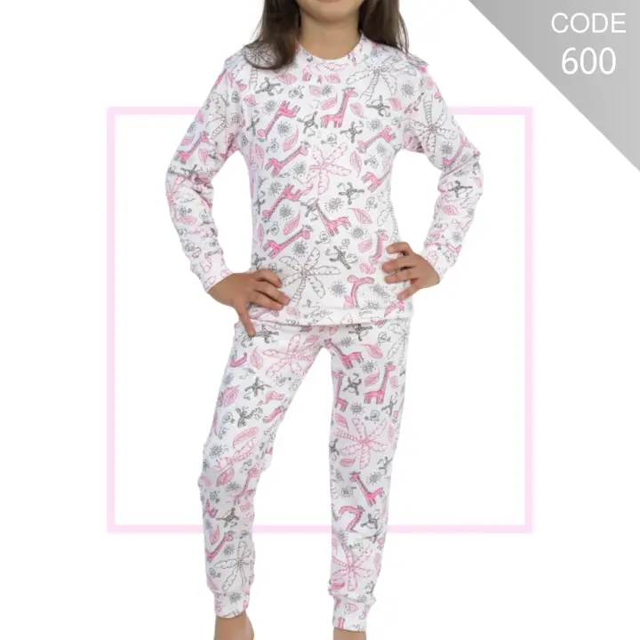 Kids printed cotton thermal underwear set, G600
