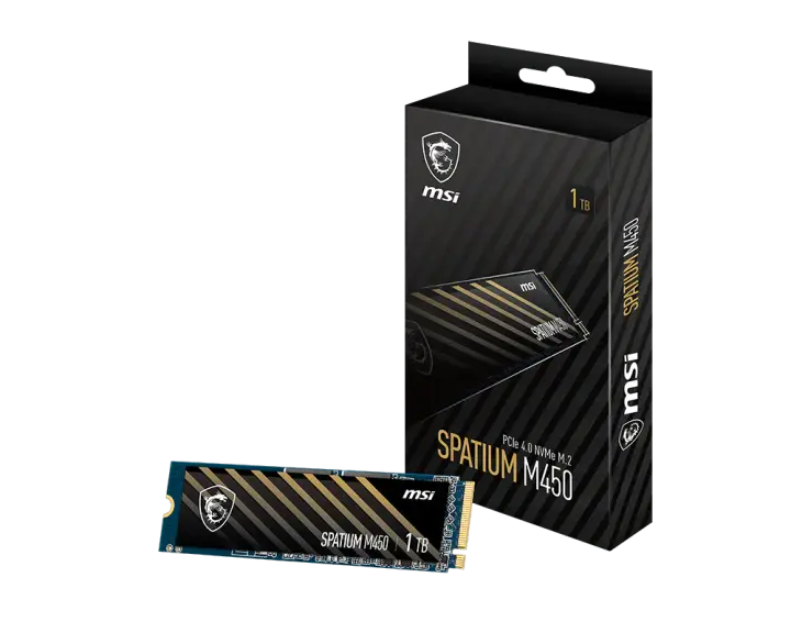 MSI SPATIUM M450 1TB NVME 3D-NAND PCIe Gen4x4 M.2 2280 M.2 SSD
