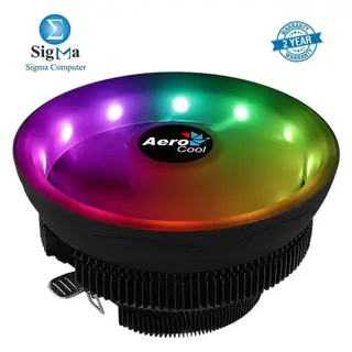 Aerocool Core plus ARGB CPU Cooler, heat up to 110W and compatible with Intel 1700 and AMD AM4, AM5