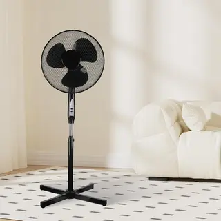 16 Inch Oscillating Pedestal Fan 3 Speed Portable Standing Fan Adjustable Height