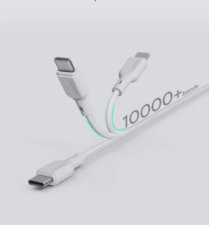 أوكي Circlit Blink 60W Lite كيبل شحن ومزامنة ، مضفر من خامة DTY، USB-C إلى USB-C ، طول 1م ، CB-DCC063 ، ضمان عامين