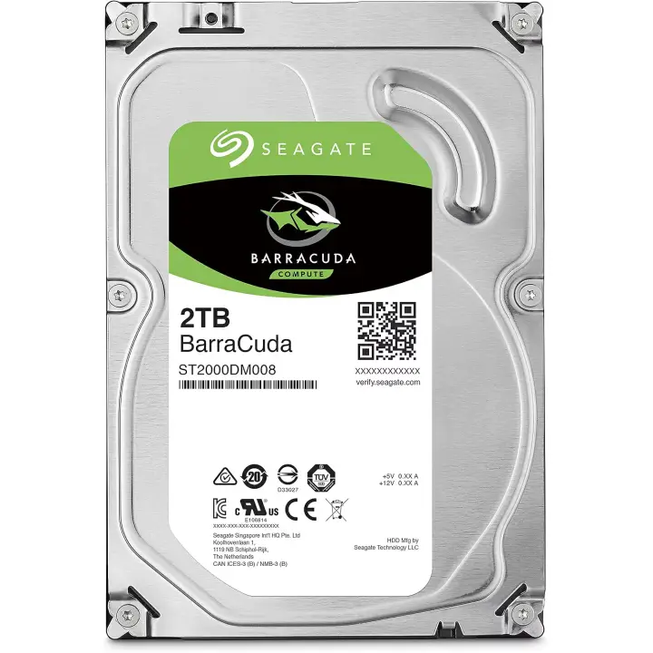 【全品最大2500円OFFクーポン】【使用0時間】Seagate BarraCuda 内蔵 HDD ハードディスク 2TB 7200 回転 256MB キャッシュ SMR 記録、薄型ボディ、大容量ファイル一括コピー高速 HDD 3.5インチ SATA ST2000DM008 PC 1年保証【再生品】
