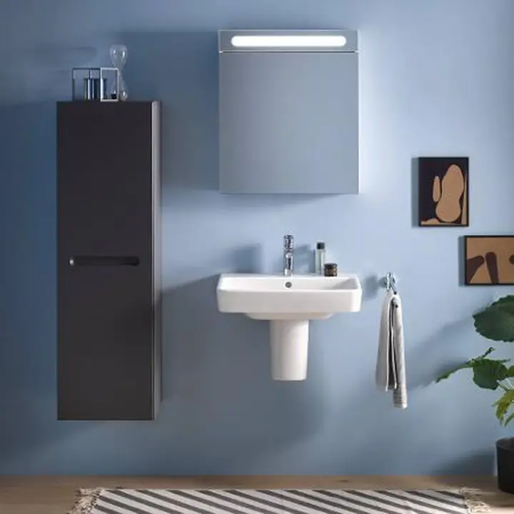 حوض نمبر وان بعامود معلق (ركبة) ابيض, ديورافيت 65-%d8%b3%d9%85