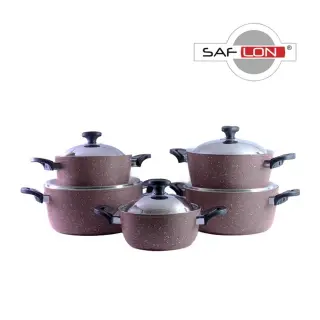 Saflon Granite Cookware Set, 10 Pieces (Brown)