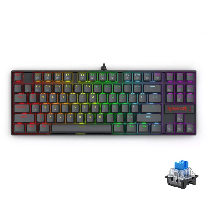 Redragon Kumara Rainbow K552E 60% Wired Mechanical Gaming Keyboard Blue Switch كيبورد جيمنج ميكانيكال بلو سويتش مقاس ٦٠%