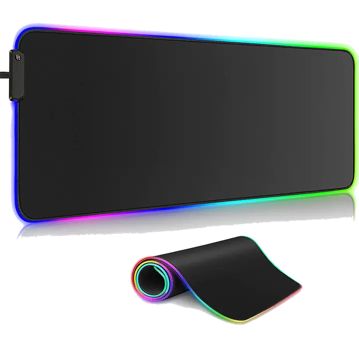 GMS WT-5 RGB Gaming Mouse Pad 80x30cm Extended Stitched Edges, 12 Lighting Modes, Braided Cable, Waterproof, Anti-Slip Rubber Base-Large
