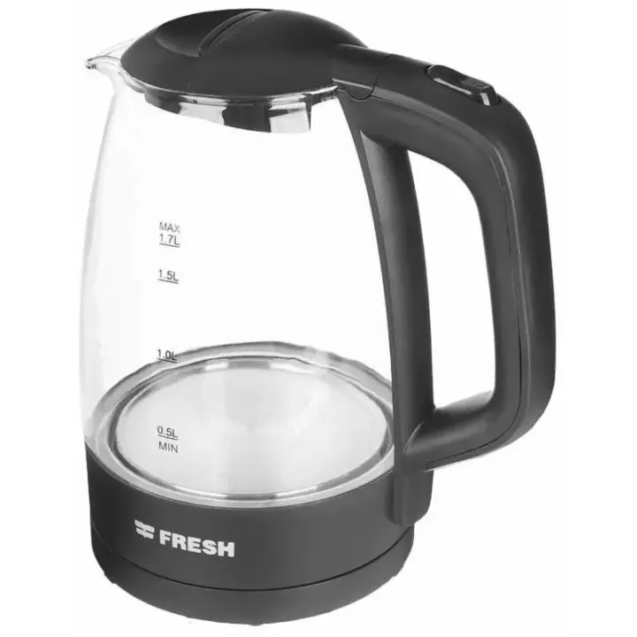 Fresh Glass Electric Kettle, 1.7 Liter, 2200 Watt, Black - EGK-17000