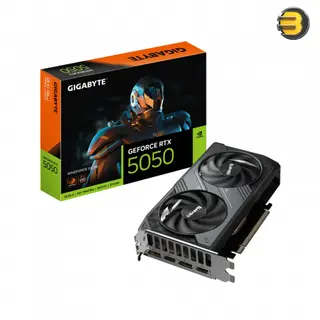 GIGABYTE GeForce RTX 5050 WINDFORCE OC 8G Graphics Card | 8GB GDDR6, PCIe 5.0, Dual HDMI 2.1b & DP 2.1b, Overclocked GPU