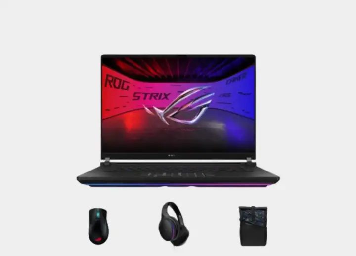 ASUS ROG Strix SCAR 18 G835LR-AI3201W Laptop, 18″ 2.5K 240Hz, Intel Core Ultra 9 275HX, RTX 5070 Ti 12GB, 32GB DDR5, 1TB SSD, Windows 11 + ROG Mouse P514 + Backpack + Headset II 300 (90NR0LS1-M00200)