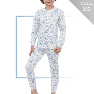 Kids printed cotton thermal underwear set, G650
