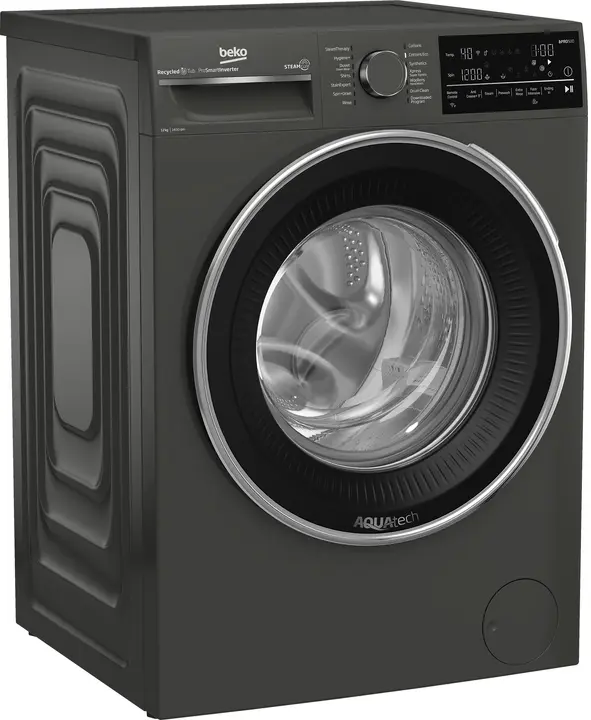 Beko Inverter Front Load Washing Machine , 12 kg , Manhattan Grey - B3WFU51240MCI