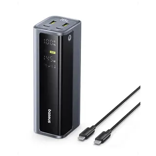 Baseus EnerGeek GP12 Fast Charging Power Bank With Digital Display Includes Cable Type-C 1M 100W 20800mAh 145W - Space Grey