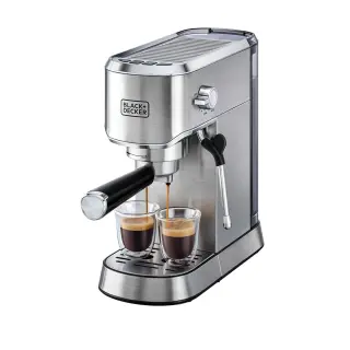 Black & Decker Milk Steam Espresso Coffee Machine - 1450 Watt - Silver - ECM150-B5
