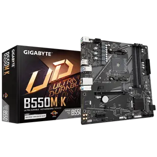 GIGABYTE B550M K AM4 AMD B550 Micro-ATX Motherboard with Dual M.2, SATA 6Gb/s, USB 3.2 Gen 1, Realtek GbE LAN, PCIe 4.0