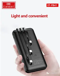 بور بنك ايردوم - Earldom PB41 10000mAh Power Bank 3 * 1 Mobile charging Led Digital Display Fast Portable Charger