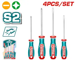 Total tools 4 Pcs screwdriver set S2, TKSDS0426 طقم مفك 4 ق