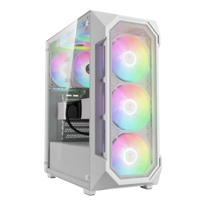 GAMDIAS AURA GC1 ELITE WH ARGB Mid-Tower Case With AURA GP650W Power Supply