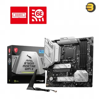 MSI MAG B760M Mortar WiFi II DDR5 Motherboard, Micro-ATX , Supports Intel 14th/13th/12th Gen Core Processors, LGA 1700, DDR5 Memory Boost 7800+MHz/OC, PCIe 5.0 x16, M.2 Gen4, Wi-Fi 6E