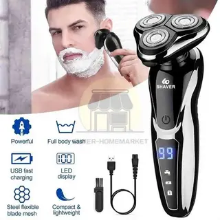 Electric Shaver Beard Shaving Men Wet/Dry Trimmer Rotary Razor USB Rechargeable