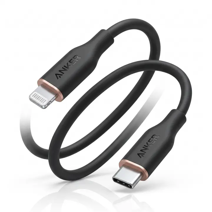 كابل أنكر (A8662) USB-C إلى Lightning، شحن سريع، تصميم سيليكون مرن