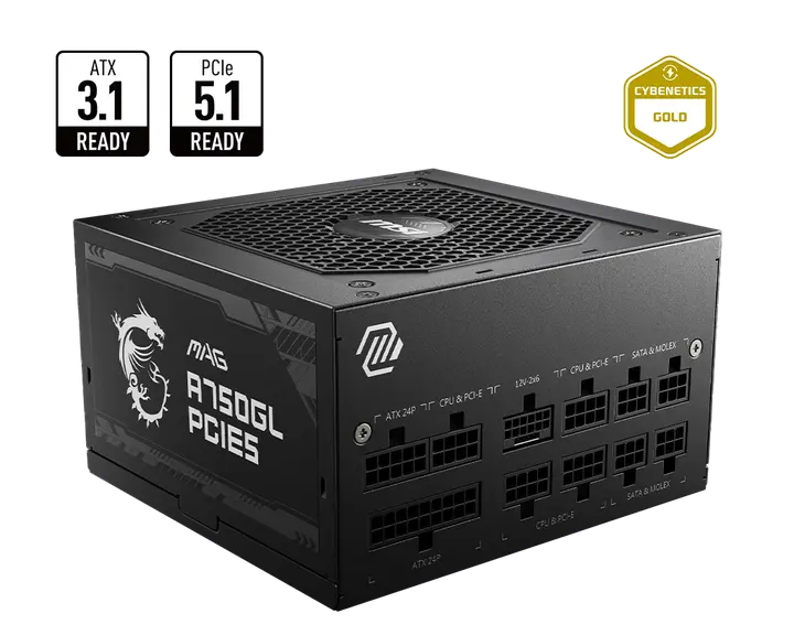 MSI MAG A750GL PCIE5 750W Gold Full modular Power Supply