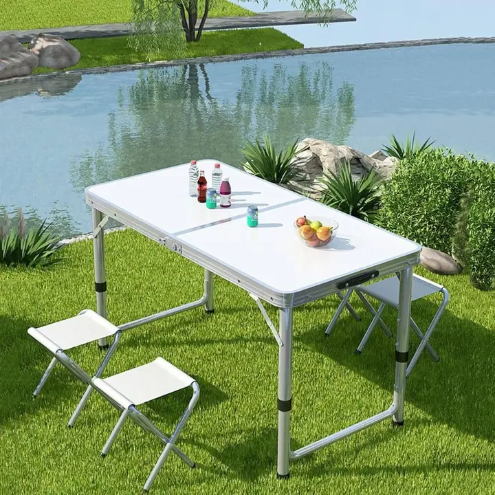 طقم ترابيزة تخييم ب 4 كراسي قابل للطي, Foldable camping table and 4-chair set