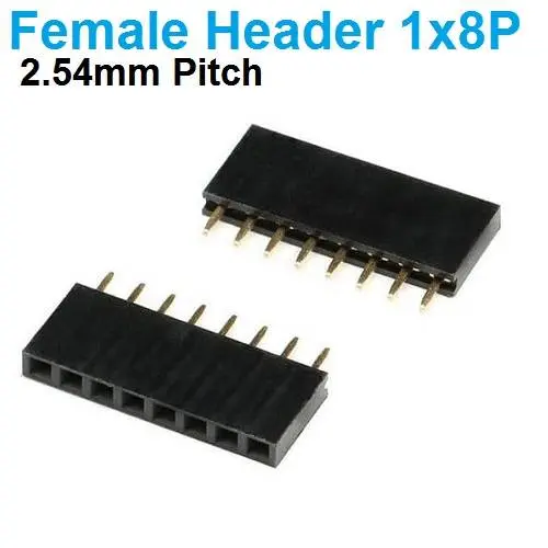 Pin Header Female 1×8 Straight Connector 2.54mm pitch