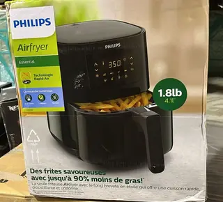 Schwarz Philips 3000 Series 1400W 4,1L Digital Rapid Airfryer Neu