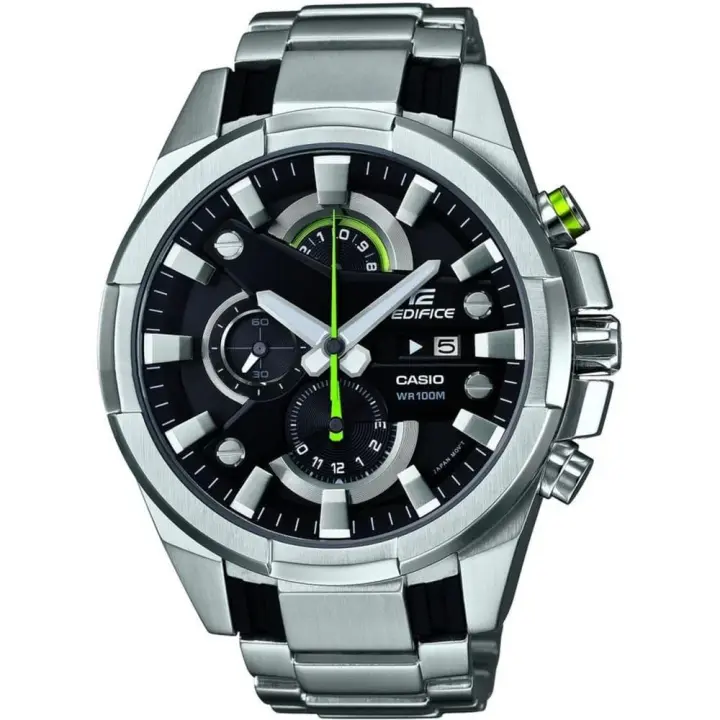 ساعة كاسيو Edifice EFR-540D-1AVUEF هاي كوبي للرجال بمينا أسود وسوار فضي